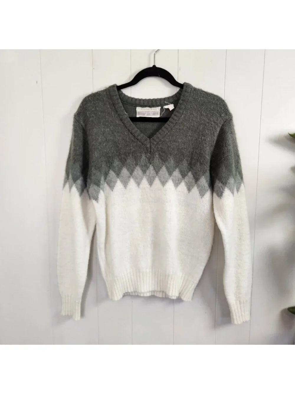 Vintage 90s Eclectic Grandpa Style Abstract Black Sweater Oversized Grunge Dad